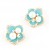 Blue Flower Pearl Stud Earrings